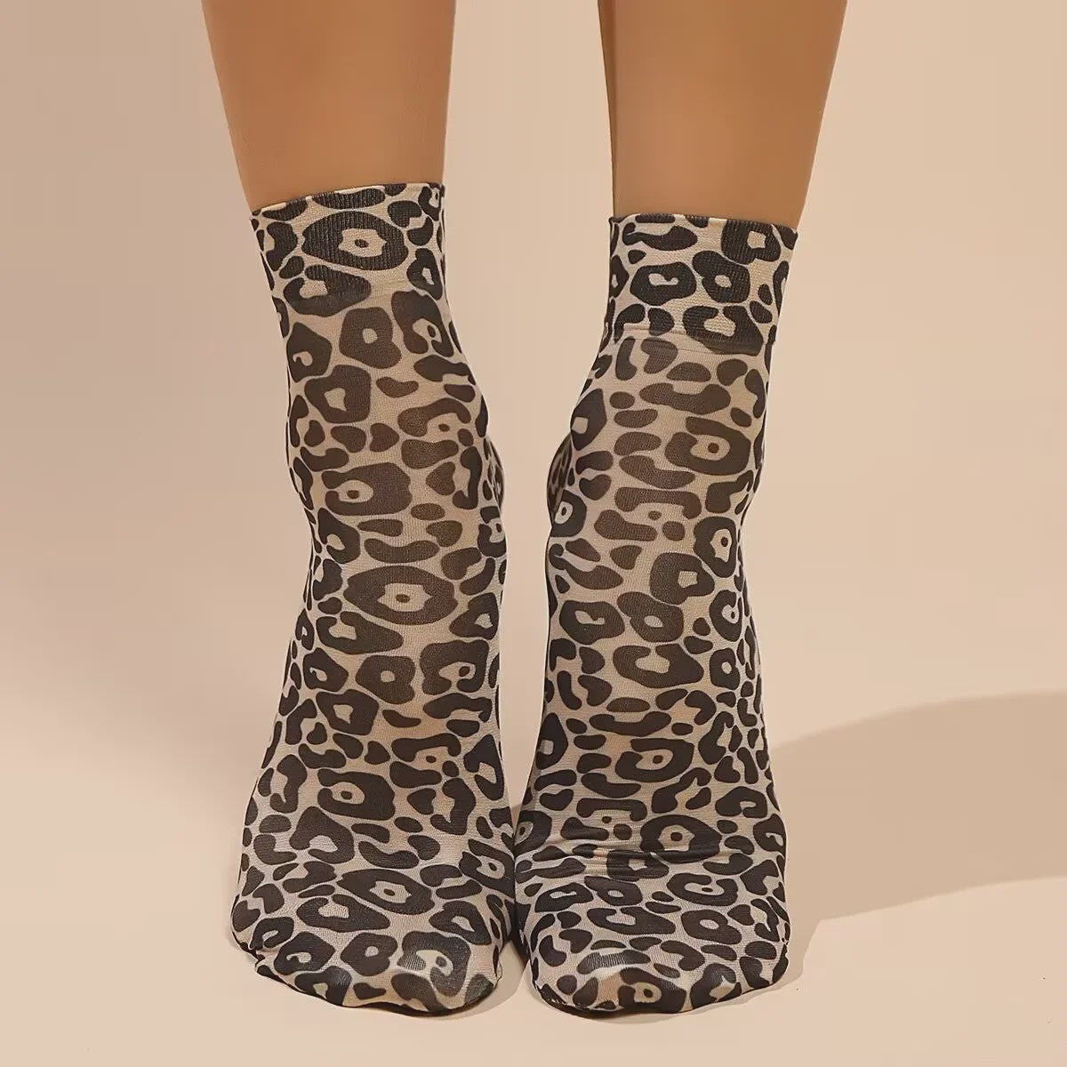 Leopard Print Korte Sokken - Zomerse Enkel Sokken met Bloemenpatroon