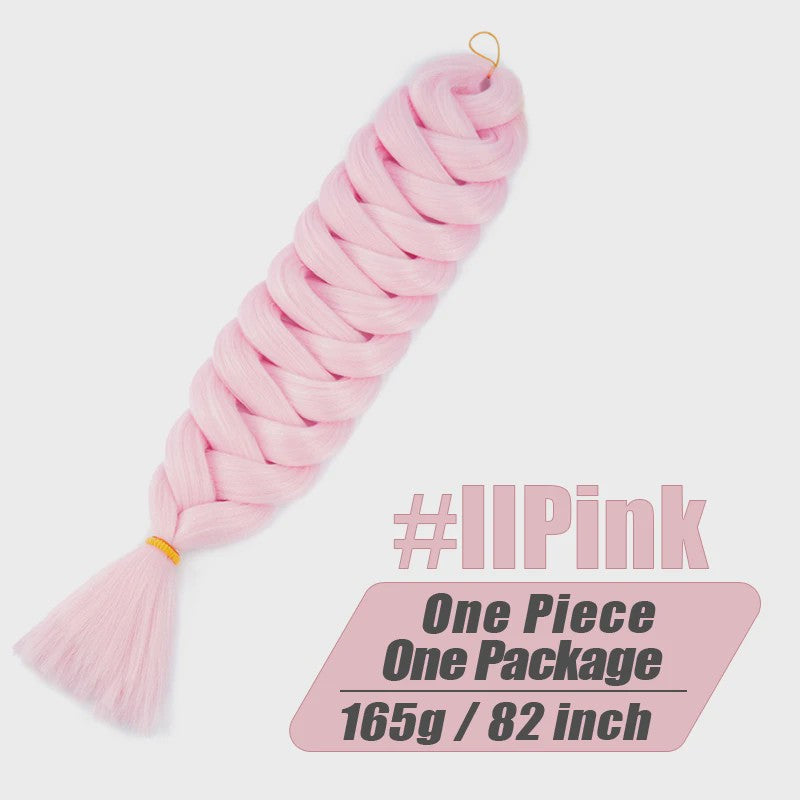 82 Inch Kanekalon Jumbo Braiding Hair - 165g Pre-Stretched Synthetisch Vlecht Haar voor Crocheten