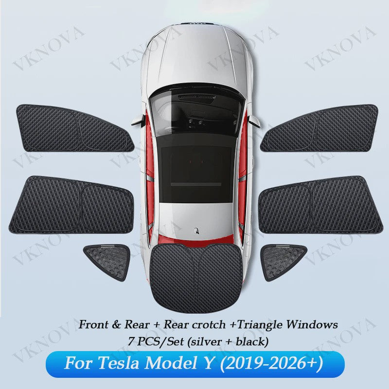 Set Zonneschermen voor Tesla Model 3/Y (2017-2025) - Privacy & UV Bescherming