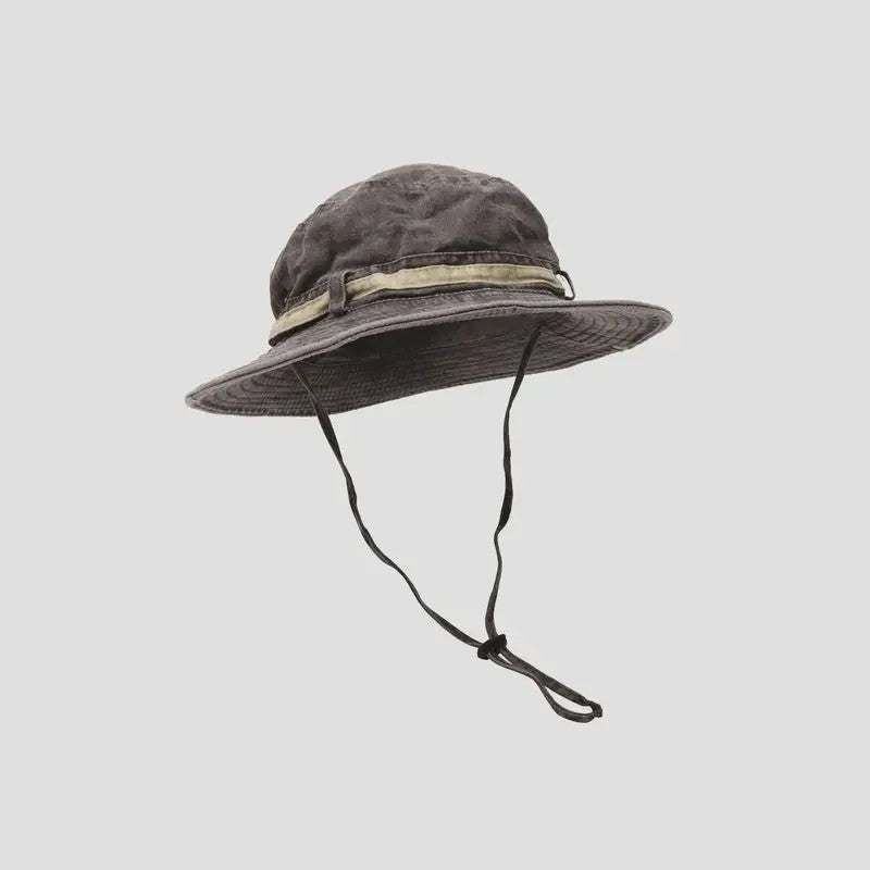 Heren Bucket Hat met Brede Rand - UV Bescherming voor Vissen, Wandelen & Outdoor