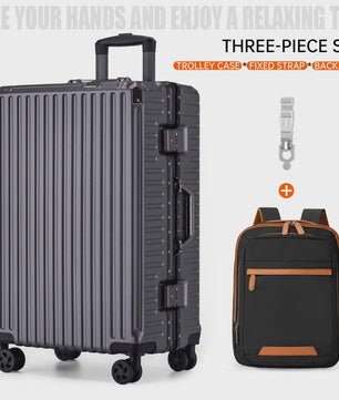 Aluminium Koffer met USB & Combinatieslot - Rolbaar Reiskoffer in Diverse Maten (20-28 inch)