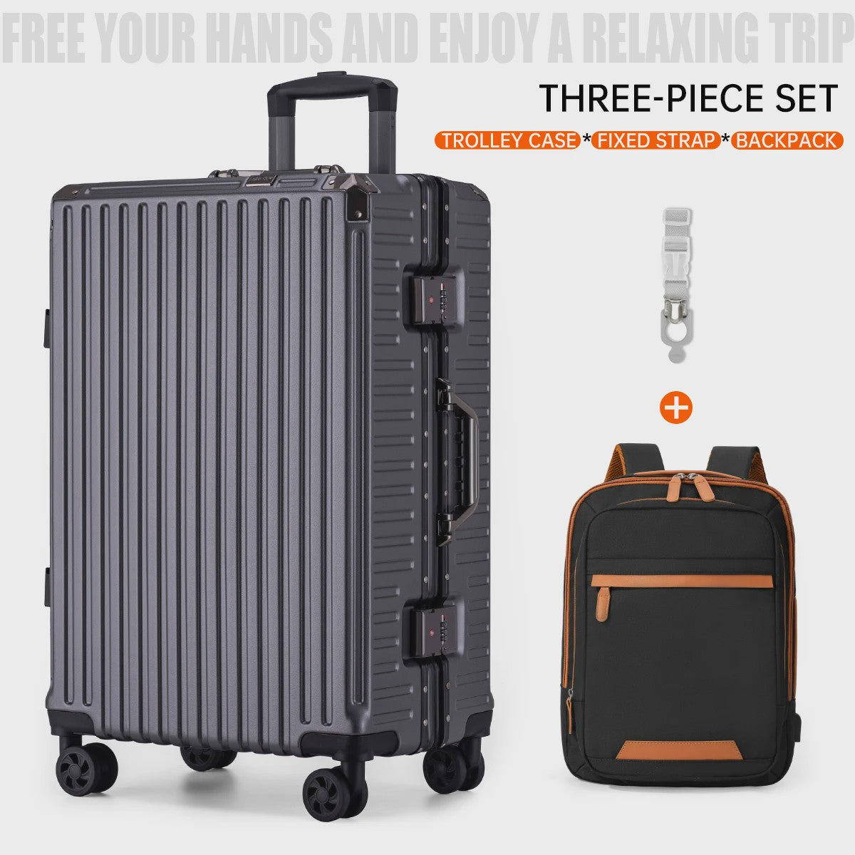 Aluminium Koffer met USB & Combinatieslot - Rolbaar Reiskoffer in Diverse Maten (20-28 inch)