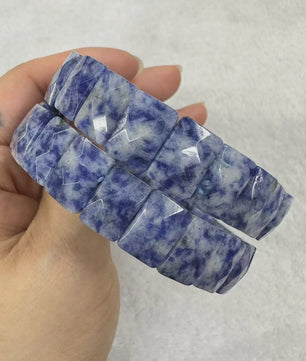 Natuurlijke Edelsteen Armband - Fluoriet & Citrien Vierkante Kralen