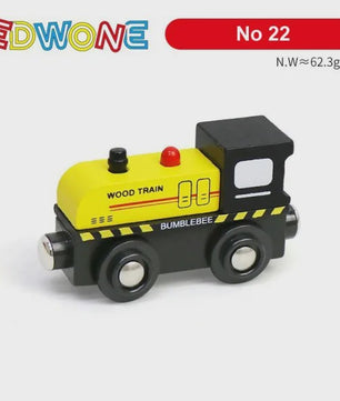 Houten Magneet Treinwagon Set - Uitbreidbaar en Compatibel met Houten Spoorsystemen