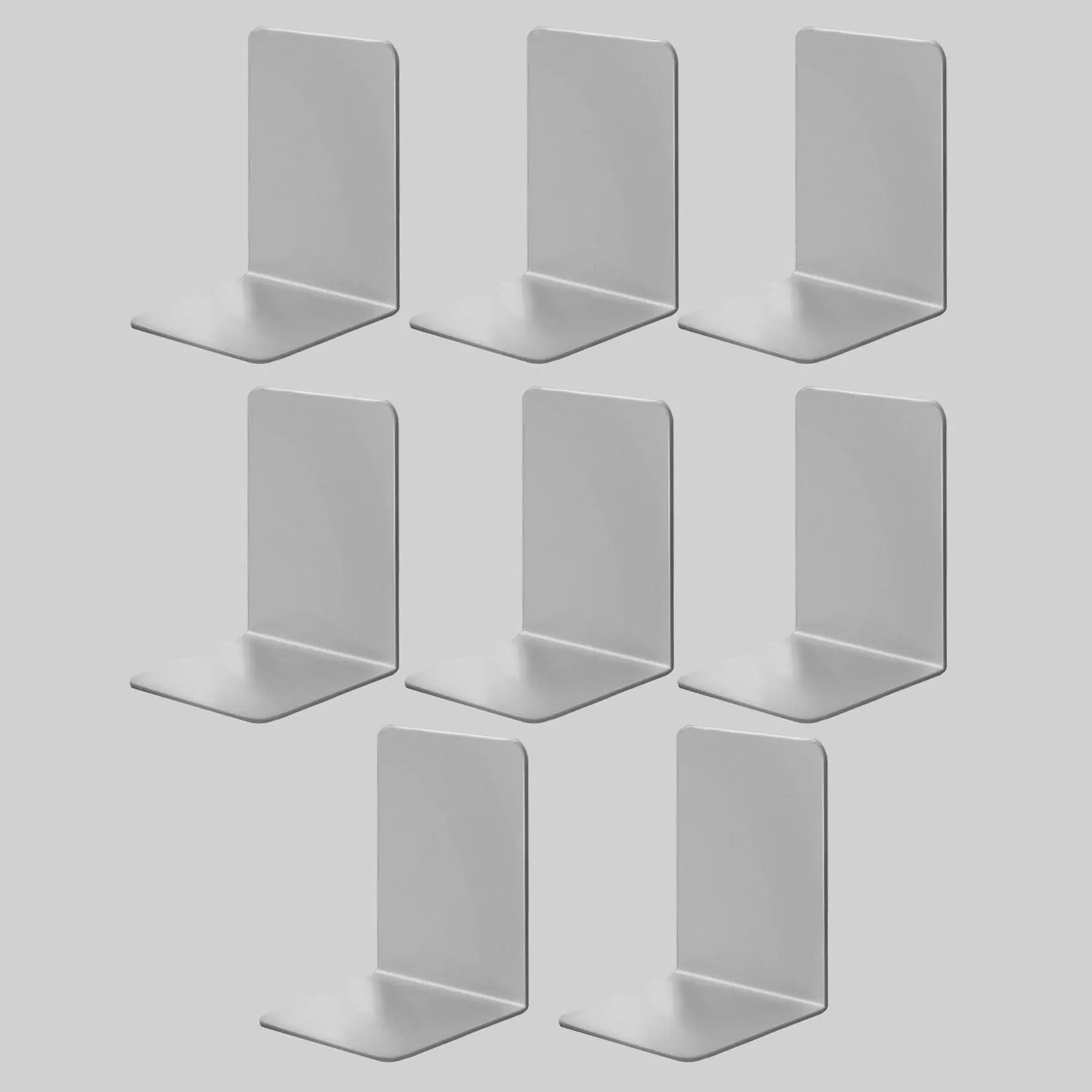 8x Stevige Doorzichtige Boekensteunen - Ideale Organizer voor Boeken, Films & CD's