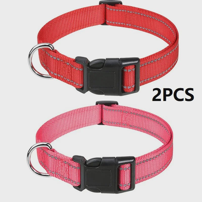 Verstelbare Halsband voor Honden en Puppies met Reflecterende Strepen - Veilig en Comfortabel