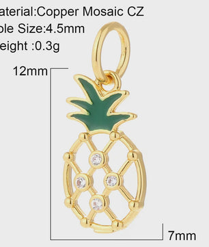 Gouden Bedeltjes voor Sieraden Maken: Cactus, Kers, Paddenstoel, Bloem & Fruit