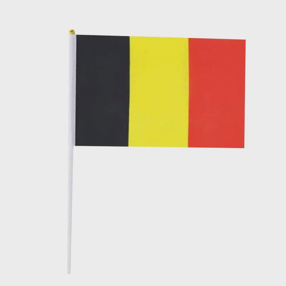 Ukraine Wapperende Handvlag 14x21cm met Witte Stok - Feestdecoratie & Evenementen