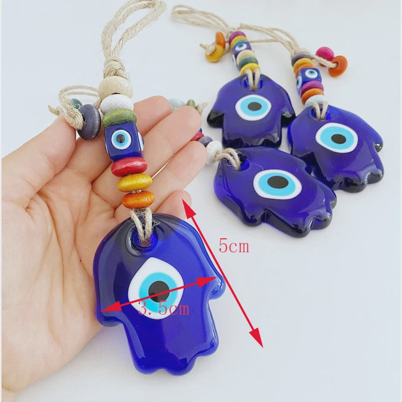 Blauw Turks Oog Hanger met Touw - Decoratie voor Auto, Muur & Huis