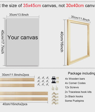 Houten Canvas Frame 35x55cm & 40x60cm - Perfect voor Schilderen & Posters
