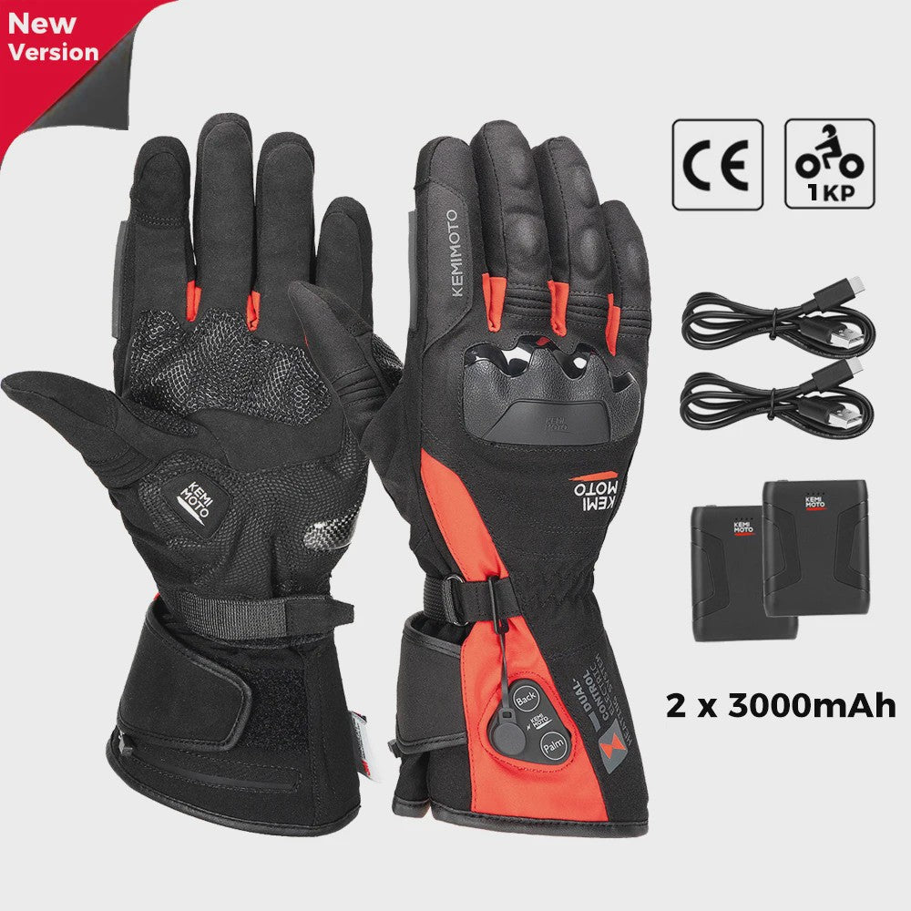 KEMIMOTO Verwarmde Motorhandschoenen - Waterdicht, Oplaadbaar & Warm voor de Winter