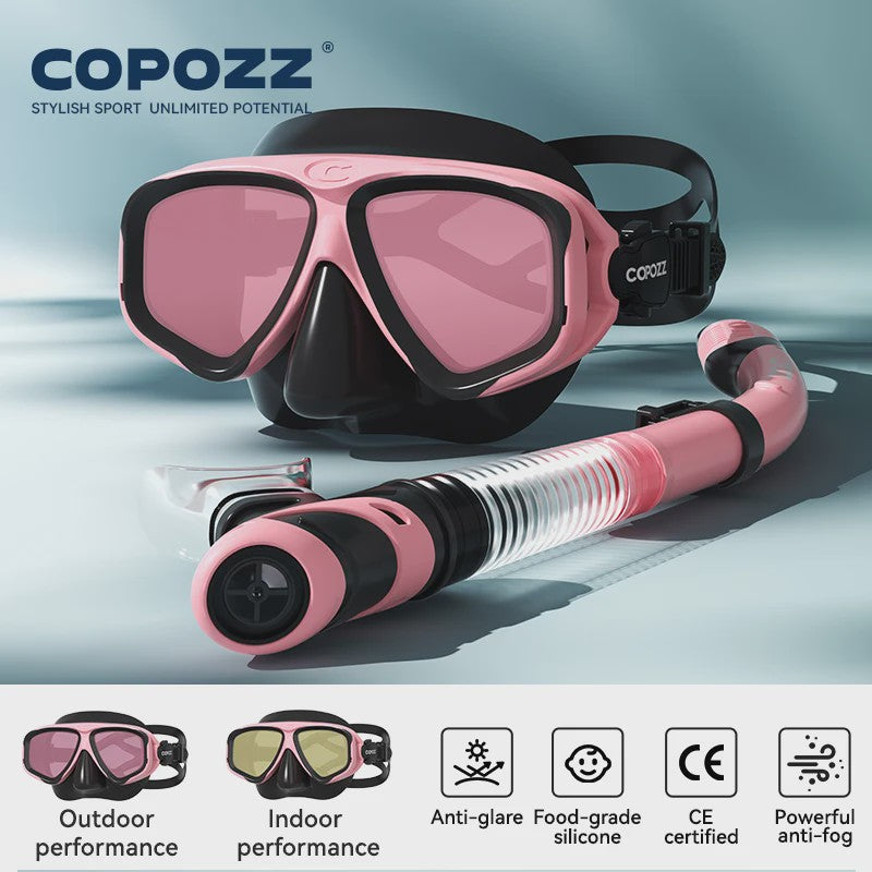 COPOZZ Professioneel Duikmasker & Snorkelset - Anti-condens, Gehard Glas