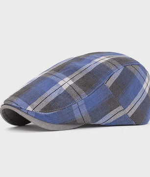 Vintage Heren Oktagonale Pet - Stijlvolle Visgraat & Streep Casual Hoed voor Dagelijks Gebruik