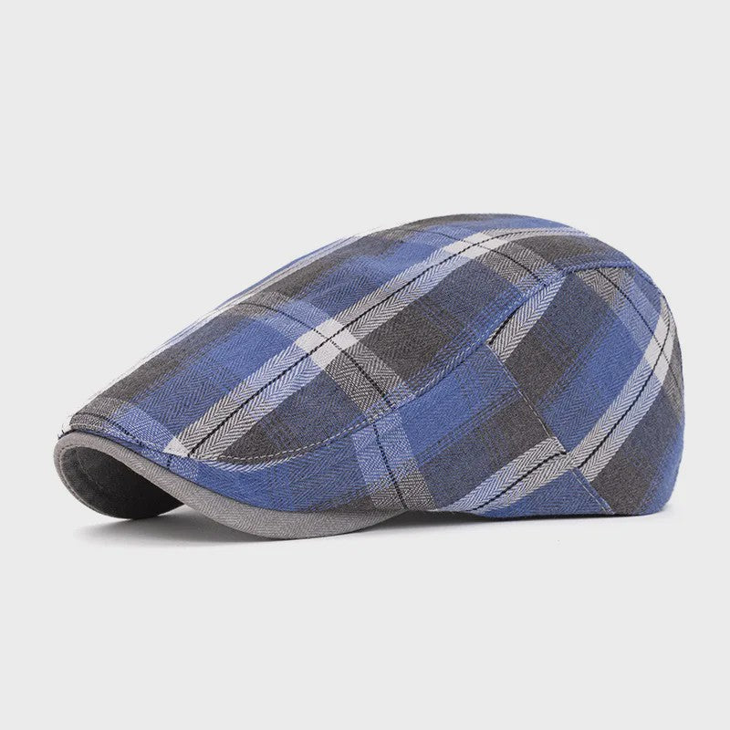 Vintage Heren Oktagonale Pet - Stijlvolle Visgraat & Streep Casual Hoed voor Dagelijks Gebruik