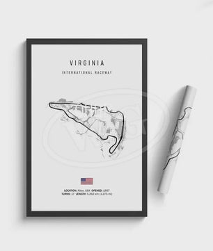 Vintage F1 Circuit Poster: Zwart-Wit Formule 1 Kunst voor de Raceliefhebber