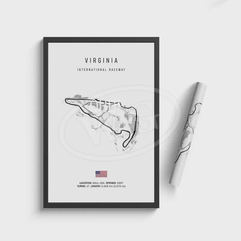 Vintage F1 Circuit Poster: Zwart-Wit Formule 1 Kunst voor de Raceliefhebber