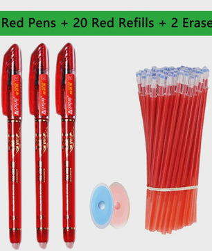 Set van 25 Kawaii Uitwisbare Gelpennen - Vloeiend Schrijven en Wissen voor School & Kantoor