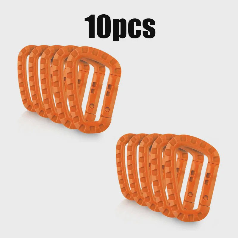 Tactische D-vormige Plastic Karabijnhaak - Set van 5, 10, 15 of 20 stuks - Outdoor & Camping Gear