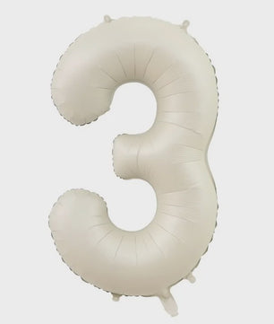 Grote Folie Ballonnen Cijfers 0-9 Cream Caramel & Wit (32/40 inch) - Feestdecoratie