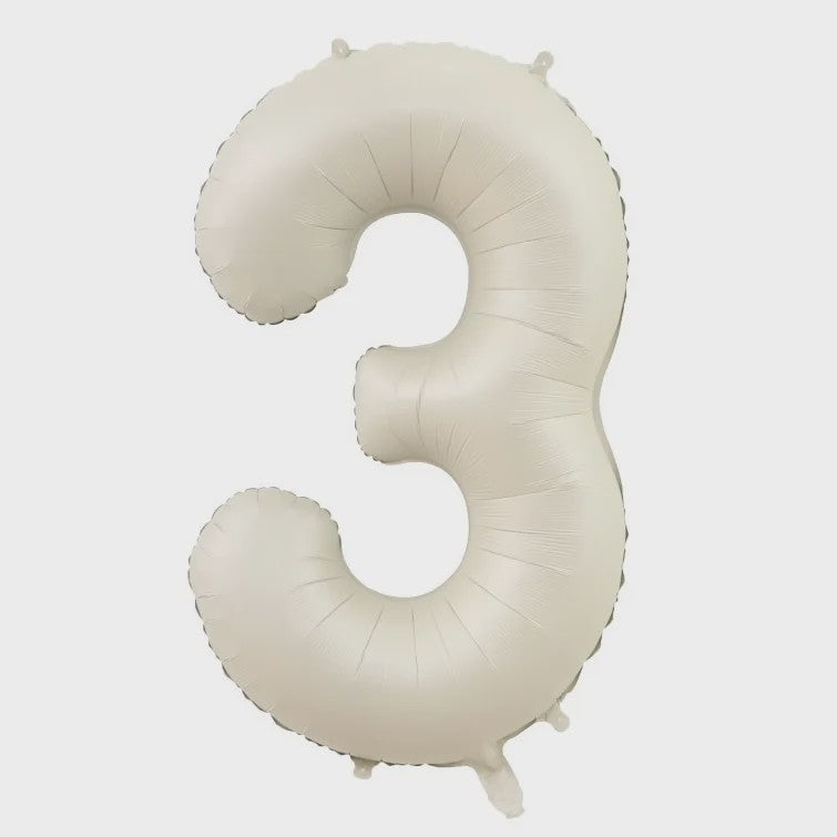Grote Folie Ballonnen Cijfers 0-9 Cream Caramel & Wit (32/40 inch) - Feestdecoratie