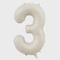 Grote Folie Ballonnen Cijfers 0-9 Cream Caramel & Wit (32/40 inch) - Feestdecoratie