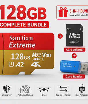 Snelle 128GB Micro SDXC Kaart - Opslag voor Camera, PC, Mac & Meer