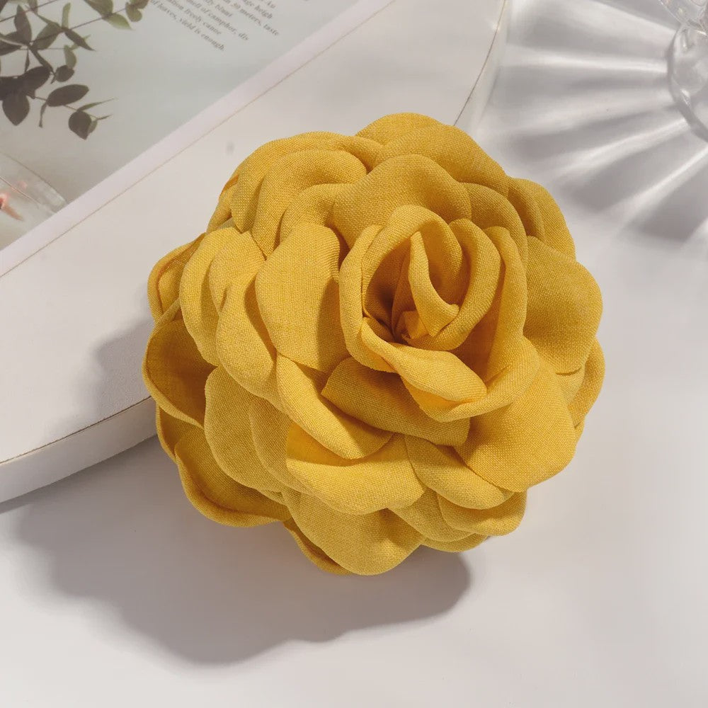 Bloem Haarclip Dames - Katoen Stof Rozen Klip - Medium Maat - Koreaanse Stijl Haarsieraad