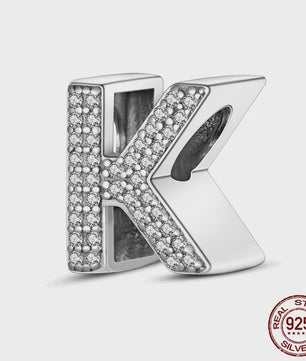 925 Sterling Zilver Letter Bedels A-Z met Zirkonia - Personaliseer je Armband