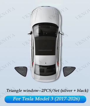 Set Zonneschermen voor Tesla Model 3/Y (2017-2025) - Privacy & UV Bescherming