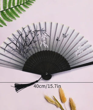 Elegante Chinese Stijl Vouwbare Handwaaier met Kwastje - Perfect voor Dans, Decoratie of Cadeau