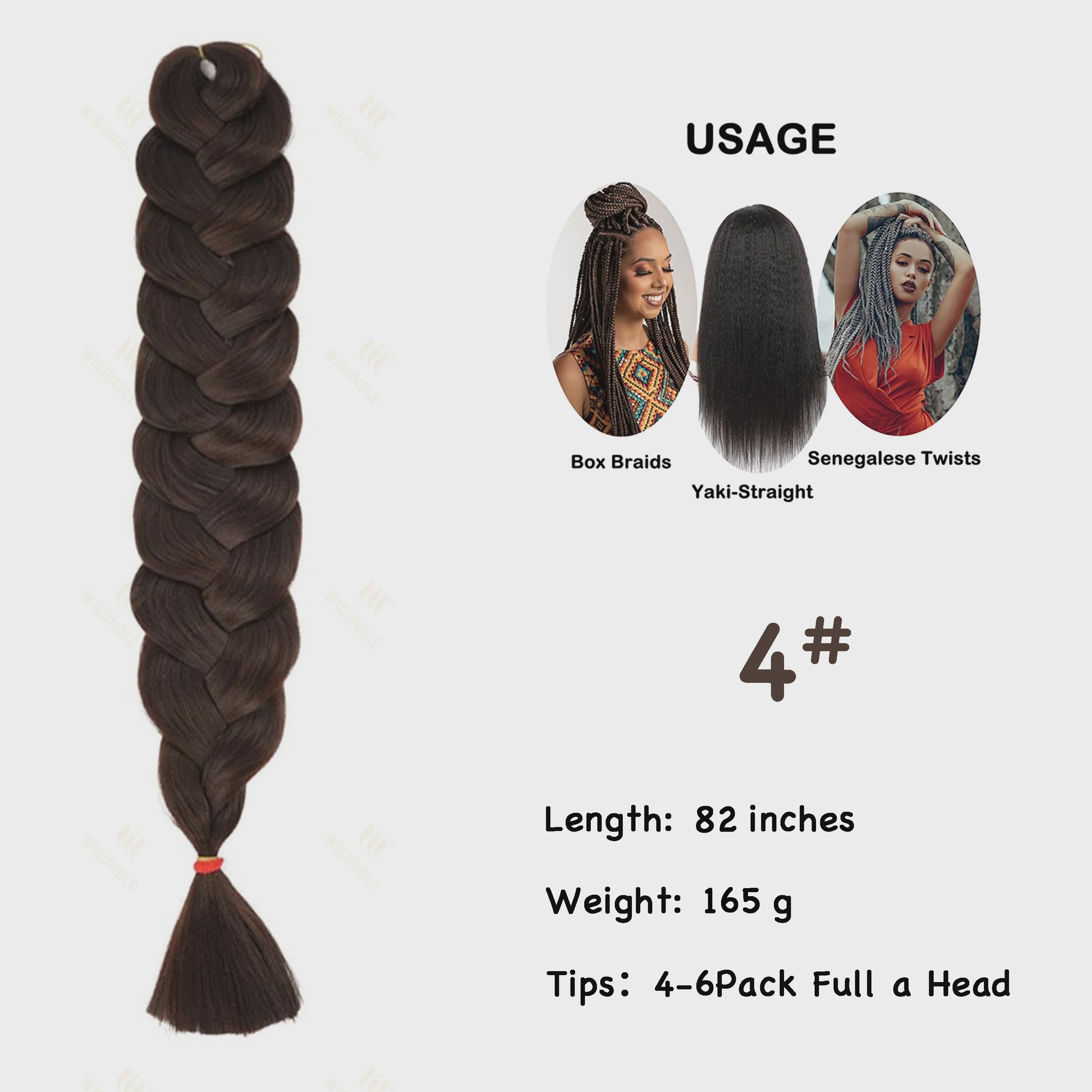Jumbo Braiding Hair Extensions - 82 inch Synthetisch Vlecht Haar voor Box Braids & Twist