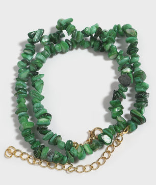 Unieke Natuursteen Choker Ketting - Onregelmatige Kristal & Aquamarijn Chips