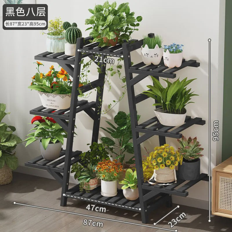 Houten Bloemenstandaard Multi-laags Balkon Plantenrek Woonkamer