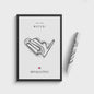 Vintage Formule 1 Circuit Canvas Posters - Zwart Wit Wanddecoratie