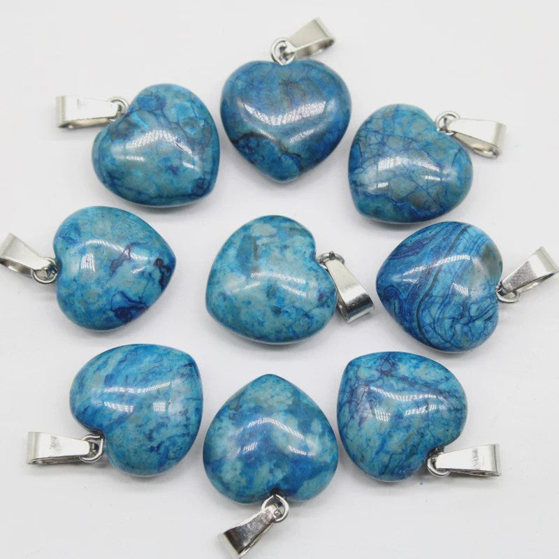 30x Natuursteen Hart Hangers (Amethist/Kwarts/Agaat) - DIY Sieraden Maken