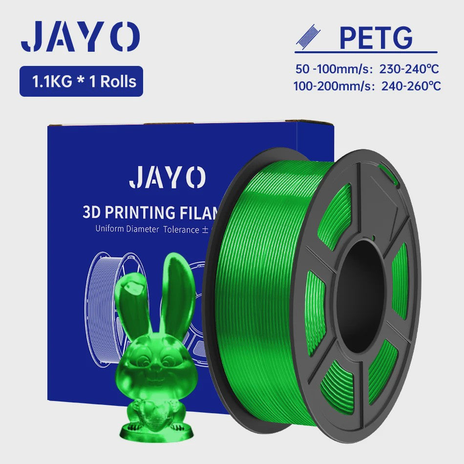 JAYO PETG 3D Printer Filament - 1.75mm Clear, 1.1kg, Hoge Taaiheid, Net Gewikkeld