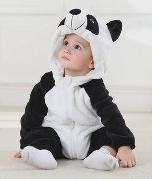 Baby Romper Dierenkostuum Kigurumi - Zacht Flanellen Jumpsuit voor Jongens & Meisjes