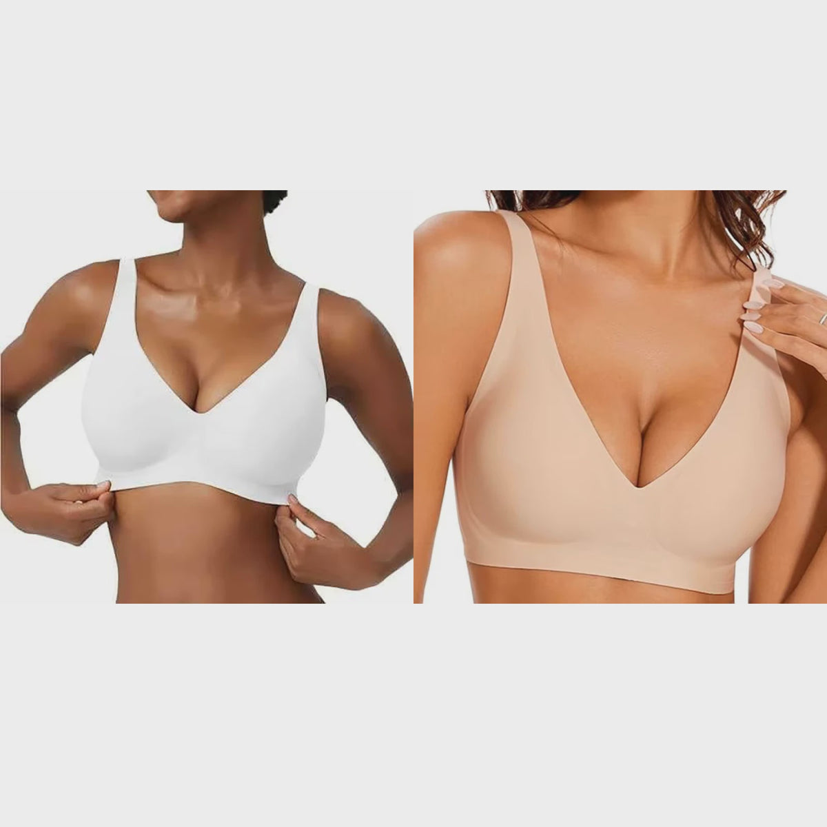 Seamless Beugelvrije BH met Luipaardprint - Diepe V-hals & Push-up Effect