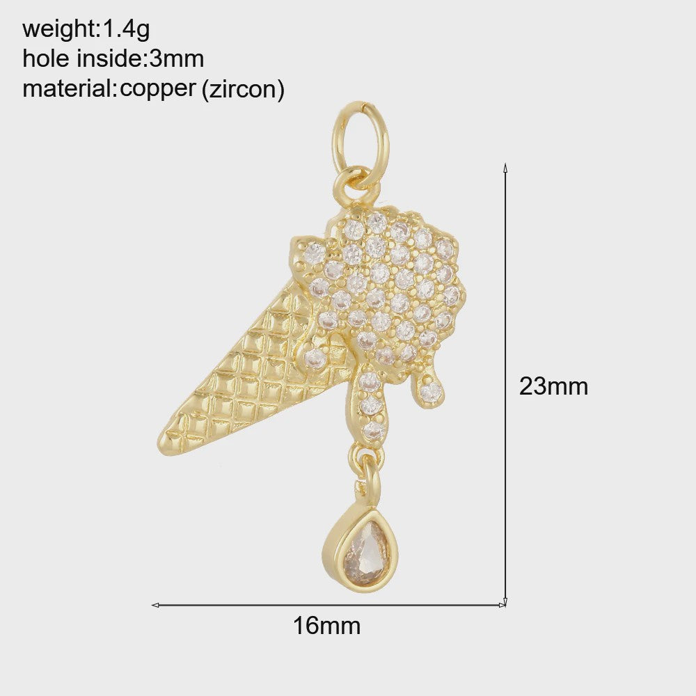 Gouden Bedeltjes Fruit & Drankjes met Zirkonia - Sieraden Maken