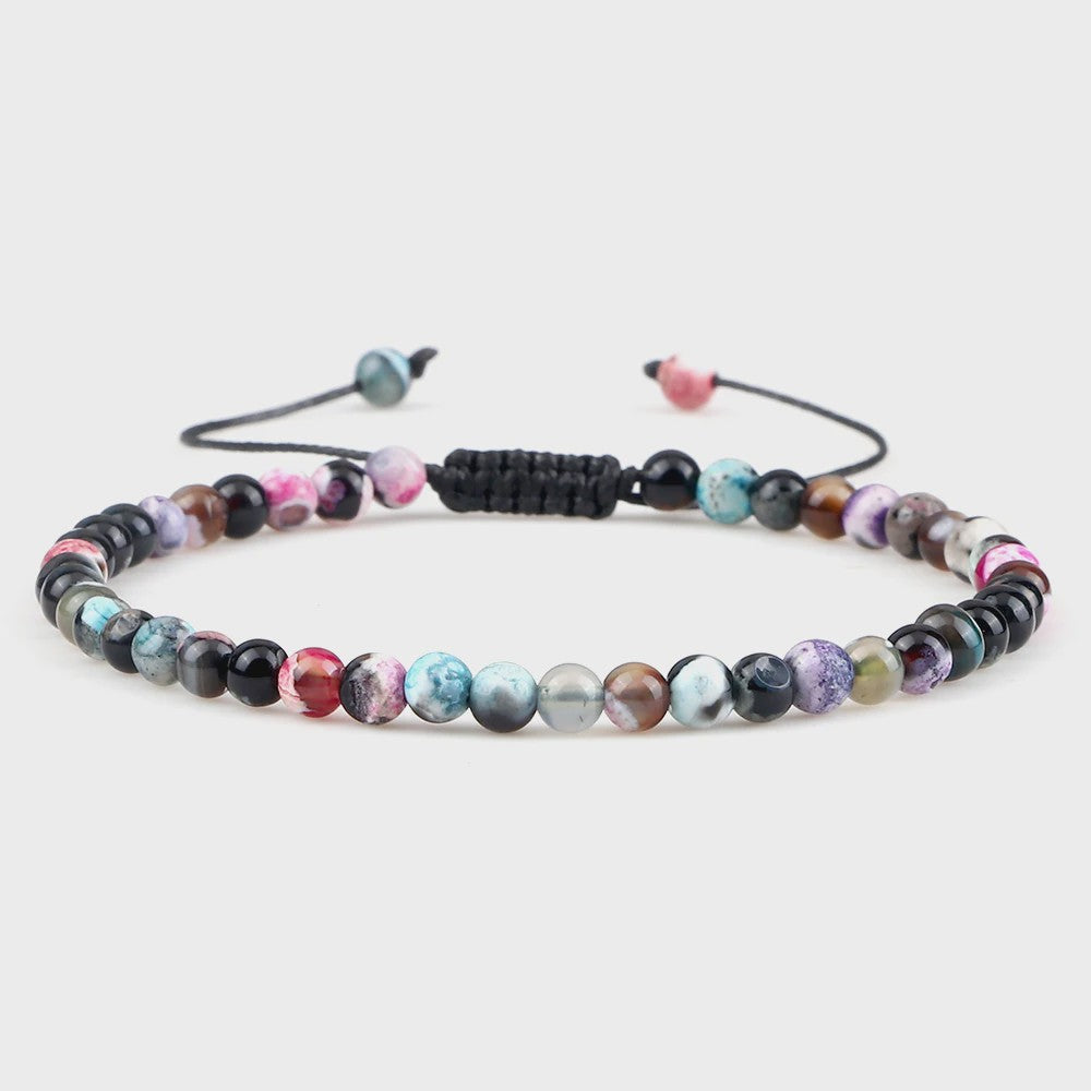 Natuurlijke 4mm Kralen Armbanden - Agate & Onyx - Yoga, Gebed & Stijlvol