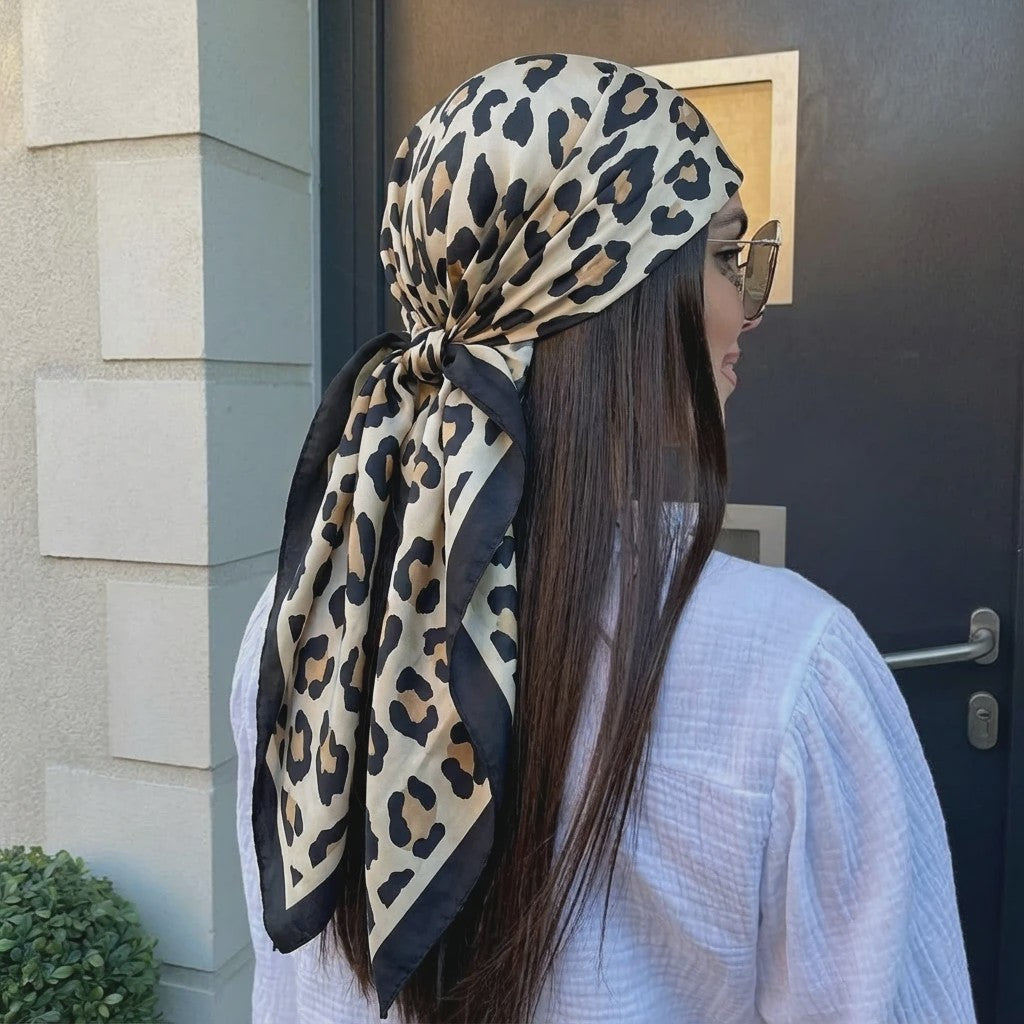 Luxe Zijden Vierkante Sjaal 90x90cm - Stijlvol Foulard voor Dames