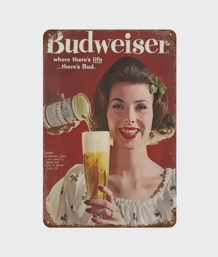 Retro Metal Bier Merk Poster - Decoratie voor Man Cave, Bar & Club