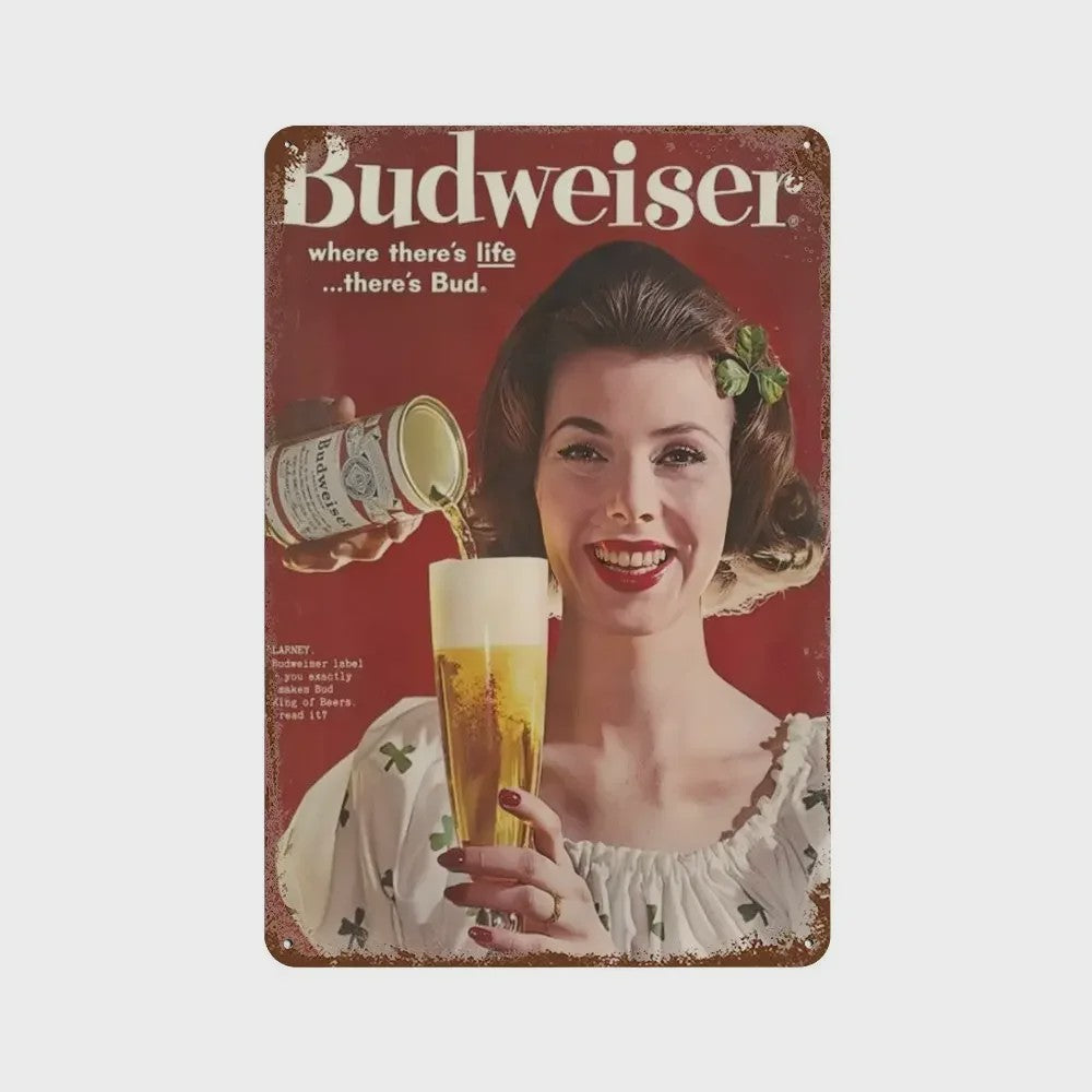 Retro Metal Bier Merk Poster - Decoratie voor Man Cave, Bar & Club