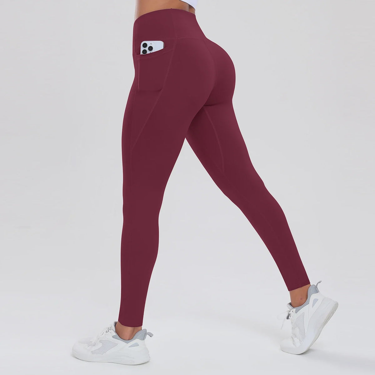 Dames Yogabroek met Zakken: Hoge Taille, Billenlift & Buikcontrole voor Fitness en Sport