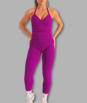 Dames Sportset: Backless Tanktop & Scrunch Seamless Legging