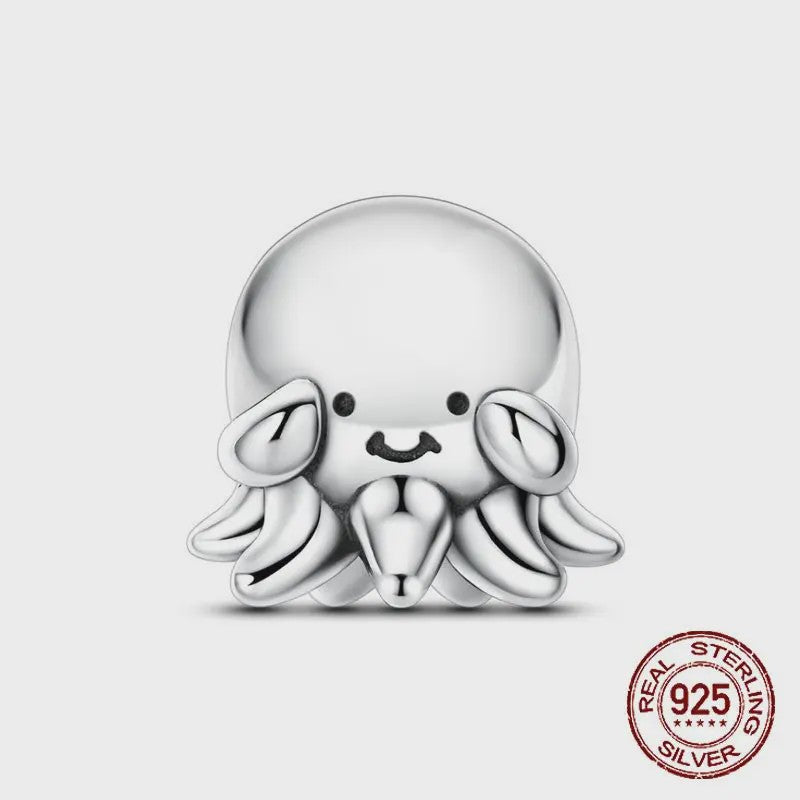 925 Sterling Zilveren Bedel Set: Dolfijn, Zeepaardje & Octopus - Blauw - DIY Armband Sieraden