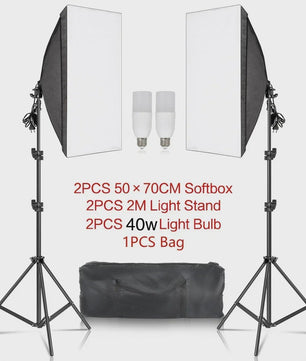 Professionele Softbox Verlichtingskit 50x70CM met E27 Fotografie Lampen