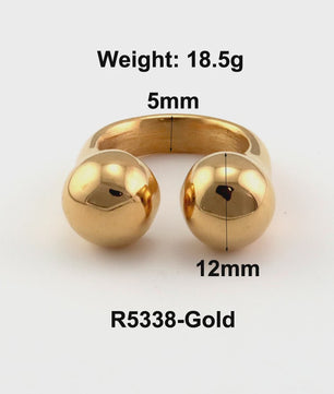 Nieuw Design Geometrische Kralen Ring - Roestvrij Staal Dames Sieraden