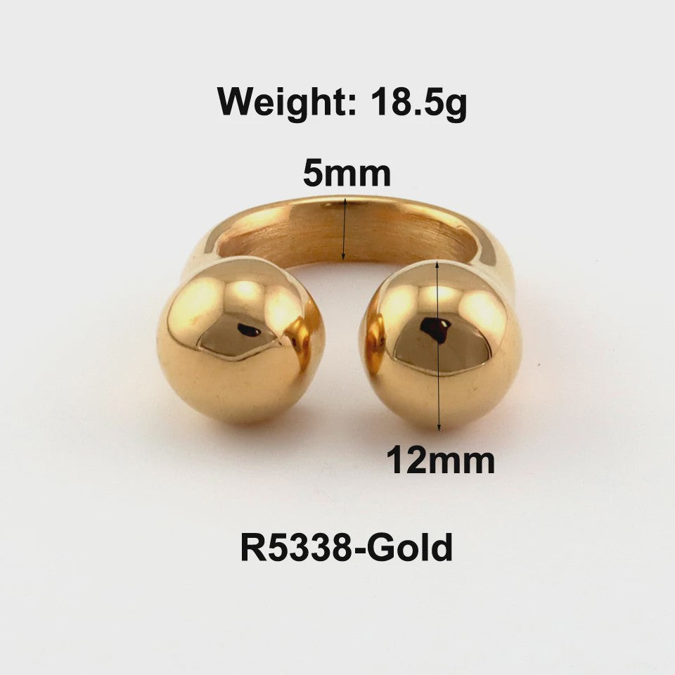 Nieuw Design Geometrische Kralen Ring - Roestvrij Staal Dames Sieraden