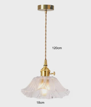 Vintage Bloemen Glazen Hanglamp - Sfeervolle Decoratie voor Woonkamer & Slaapkamer